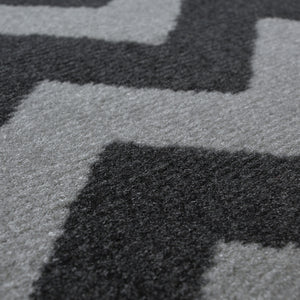 Long Chevron Grey Hallway Runner Rug - Islay