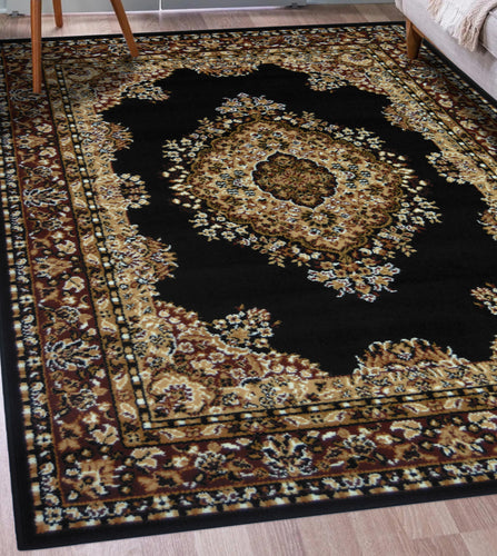 Black Traditional Berber Living Room Rug - Islay