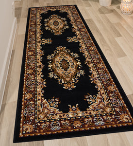 Black Traditional Berber Living Room Rug - Islay