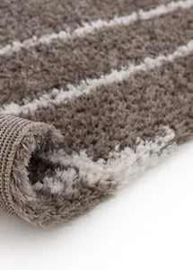Taupe Soft Squiggle Shaggy Rug - Arteen