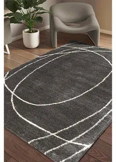 Grey Soft Squiggle Shaggy Rug - Arteen