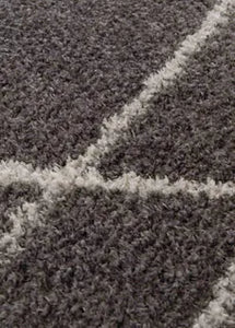 Grey Soft Squiggle Shaggy Rug - Arteen