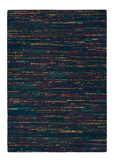 Contemporary Flecked Navy Shaggy Rug - Bursa