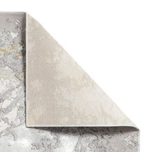 Load image into Gallery viewer, Modern Grey &amp; Gold Metallic Abstract Rug - Lunar