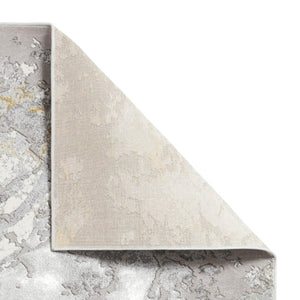 Modern Grey & Gold Metallic Abstract Rug - Lunar