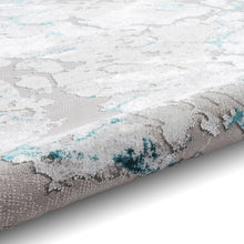 Load image into Gallery viewer, Grey &amp; Green Metallic Abstract Area Rug - Lunar