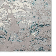 Load image into Gallery viewer, Grey &amp; Green Metallic Abstract Area Rug - Lunar