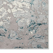 Load image into Gallery viewer, Grey &amp; Green Metallic Abstract Area Rug - Lunar