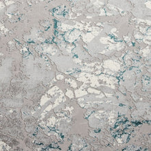Load image into Gallery viewer, Grey &amp; Green Metallic Abstract Area Rug - Lunar