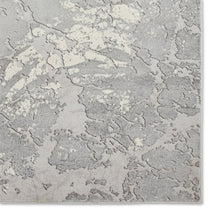 Load image into Gallery viewer, Grey and Ivory Metallic Abstract Area Rug - Lunar