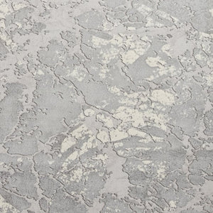 Grey and Ivory Metallic Abstract Area Rug - Lunar