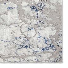 Load image into Gallery viewer, Navy and Grey Metallic Abstract Living Room Rug - Lunar