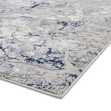 Load image into Gallery viewer, Navy and Grey Metallic Abstract Living Room Rug - Lunar