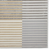 Load image into Gallery viewer, Grey and Gold Metallic Linear Area Rug - Lunar