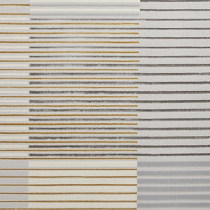 Grey and Gold Metallic Linear Area Rug - Lunar