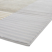 Load image into Gallery viewer, Grey and Gold Metallic Linear Area Rug - Lunar