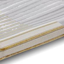 Load image into Gallery viewer, Grey and Gold Metallic Linear Area Rug - Lunar