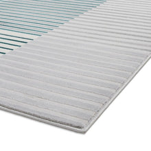 Load image into Gallery viewer, Grey and Green Metallic Linear Area Rug - Lunar