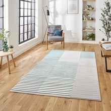 Load image into Gallery viewer, Grey and Green Metallic Linear Area Rug - Lunar