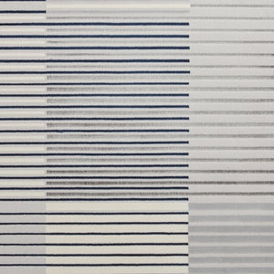 Navy and Grey Striped Metallic Area Rug - Lunar