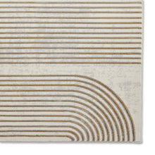 Load image into Gallery viewer, Grey and Gold Metallic Swirl Area Rug - Lunar