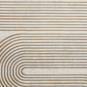 Grey and Gold Metallic Swirl Area Rug - Lunar