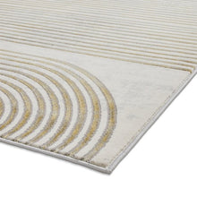 Load image into Gallery viewer, Grey and Gold Metallic Swirl Area Rug - Lunar