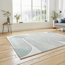 Load image into Gallery viewer, Green and Grey Metallic Swirl Area Rug - Lunar
