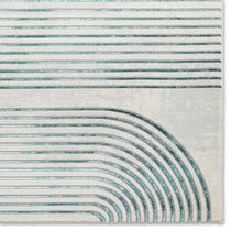 Load image into Gallery viewer, Green and Grey Metallic Swirl Area Rug - Lunar