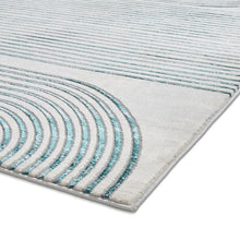 Load image into Gallery viewer, Green and Grey Metallic Swirl Area Rug - Lunar