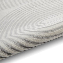 Load image into Gallery viewer, Ivory and Grey Metallic Swirl Area Rug - Lunar