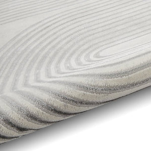 Ivory and Grey Metallic Swirl Area Rug - Lunar