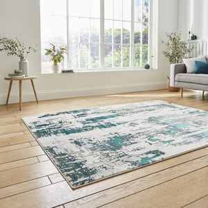Green Abstract Metallic Area Rug - Lunar