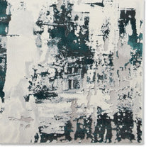 Load image into Gallery viewer, Green Abstract Metallic Area Rug - Lunar