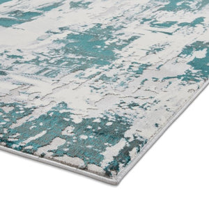 Green Abstract Metallic Area Rug - Lunar