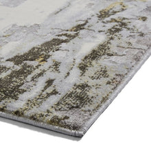 Load image into Gallery viewer, Grey and Gold Metallic Abstract Rug - Lunar