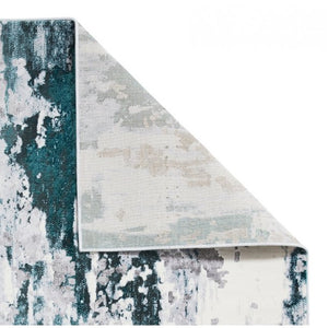 Green Metallic Abstract Rug - Lunar