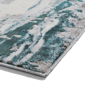 Green Metallic Abstract Rug - Lunar