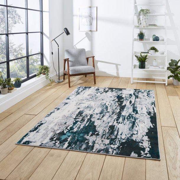 Green Metallic Abstract Rug - Lunar