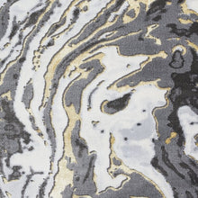 Load image into Gallery viewer, Grey and Gold Modern Metallic Marble Rug - Lunar