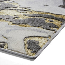 Load image into Gallery viewer, Grey and Gold Modern Metallic Marble Rug - Lunar