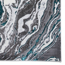 Load image into Gallery viewer, Green Modern Metallic Marble Rug - Lunar