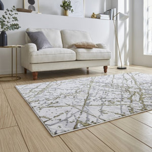 Modern Gold Metallic Abstract Rug - Howth