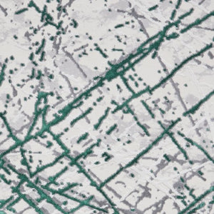 Modern Green Metallic Abstract Rug - Howth