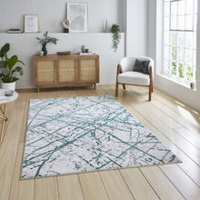 Load image into Gallery viewer, Modern Green Metallic Abstract Rug - Howth
