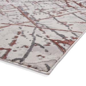 Modern Pink Metallic Abstract Rug - Howth