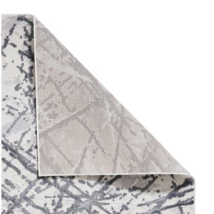 Contemporary Silver Metallic Abstract Rug - Howth