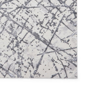 Contemporary Silver Metallic Abstract Rug - Howth