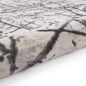 Contemporary Silver Metallic Abstract Rug - Howth