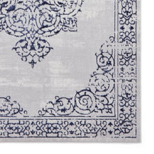 Load image into Gallery viewer, Blue and Silver Metallic Traditonal Rug - Howth